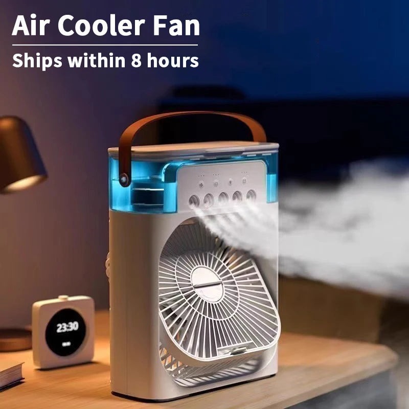 Stay Cool and Comfortable with the 3-in-1 Portable Air Cooler Fan: Humidifier, LED Night Light, and Personal Air Conditioner for Home and Office